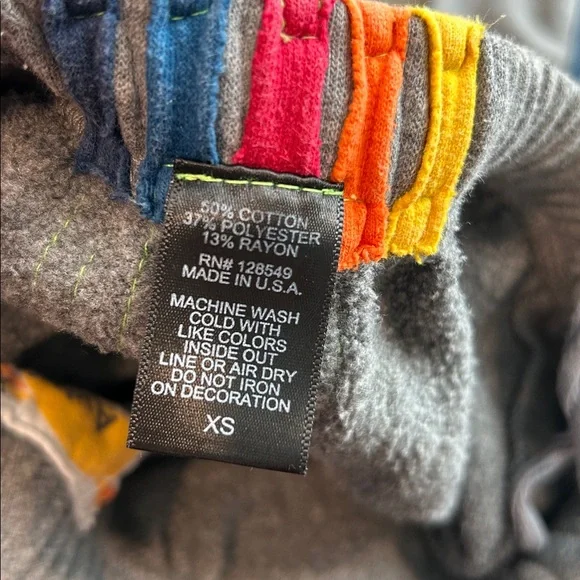 Aviator Nation Gray Joggers with Rainbow Side Stripe 5 SWEATPANTS - Size XSmall - Picture 8 of 14